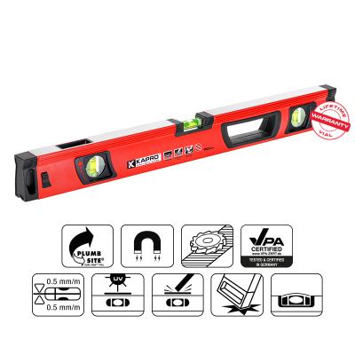 KAPRO VULCAN Prof. vaterpas 80 cm med DualView, V-spor, magneter og 3 acryl-libeller